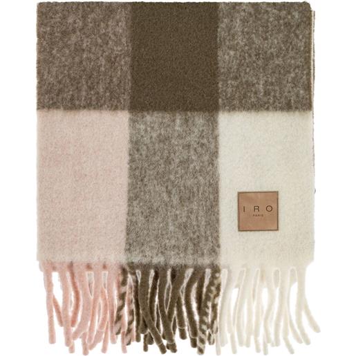 IRO sciarpa a quadri con frange - verde