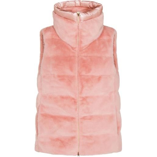 Herno gilet trapuntato in finta pelliccia - rosa