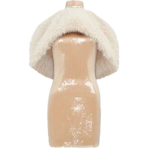 David Koma abito corto con paillettes - toni neutri