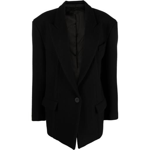 The Attico cappotto monopetto glen crop - nero