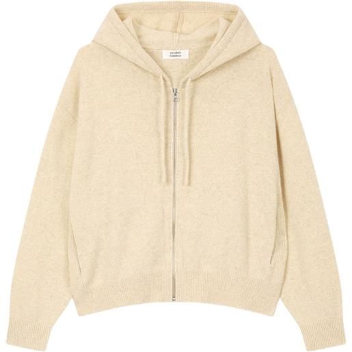 STUDIO TOMBOY felpa con logo ricamato e zip - toni neutri