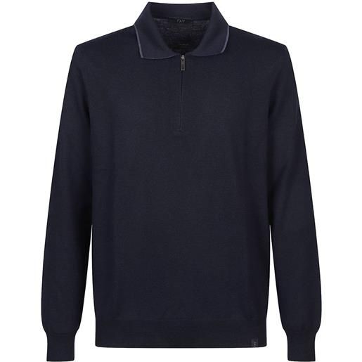 Fay polo con zip - blu