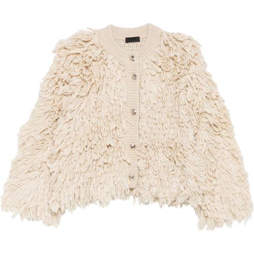 LIU JO giacca con frange - toni neutri