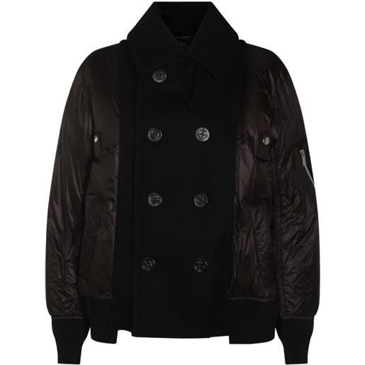 sacai piumino doppiopetto - nero
