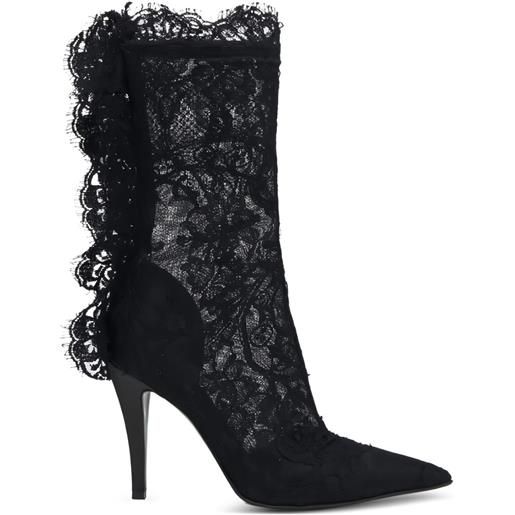 Alexander McQueen stivali con tacco a stiletto 105mm - nero