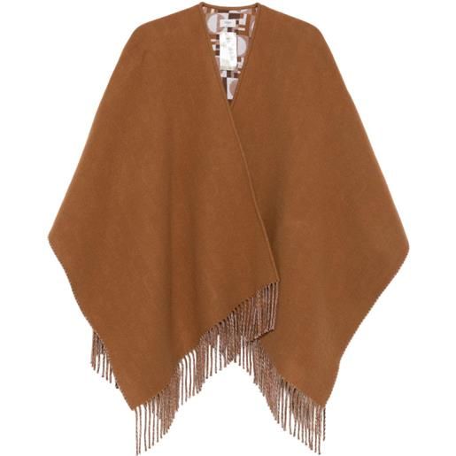 FENDI mantella con frange - marrone