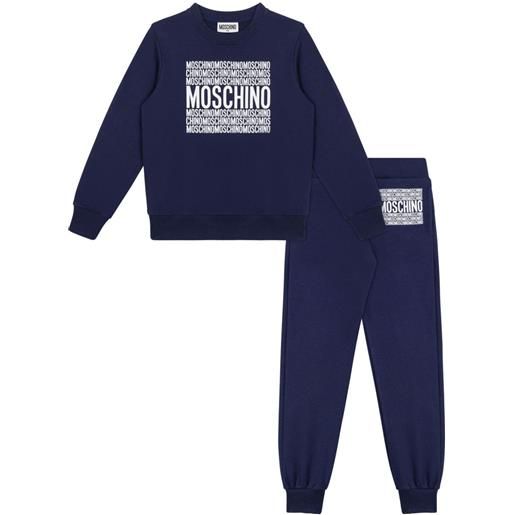 Moschino Kids tuta sportiva con stampa - blu