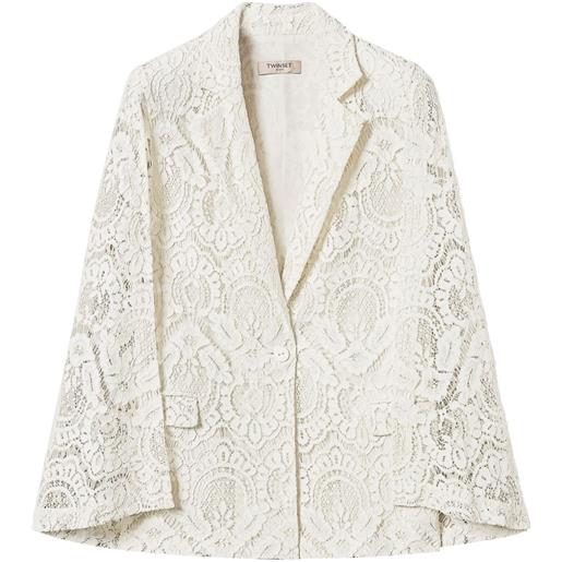 TWINSET blazer in pizzo - bianco