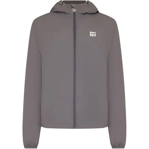 DKNY giacca con cappuccio e zip - grigio