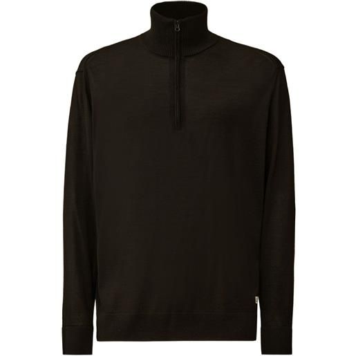 C.P. Company maglione a collo alto con zip corta - marrone