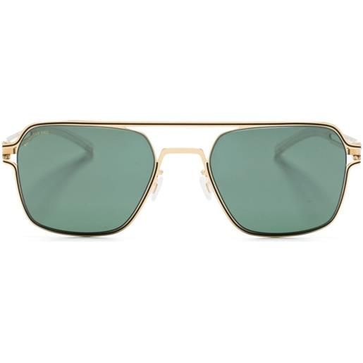 Mykita occhiali da sole riku modello navigator - oro