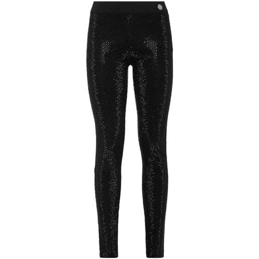 Philipp Plein leggings mix strass - nero