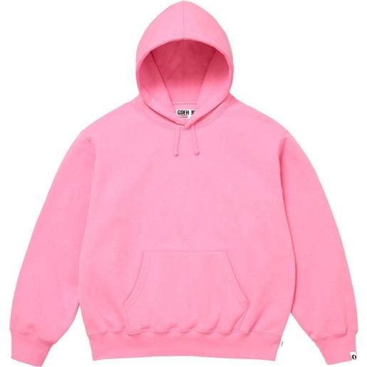 Supreme x goodenough felpa con stampa e cappuccio - rosa