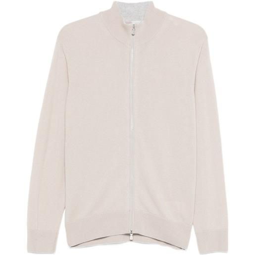 Eleventy cardigan a collo alto con zip - toni neutri