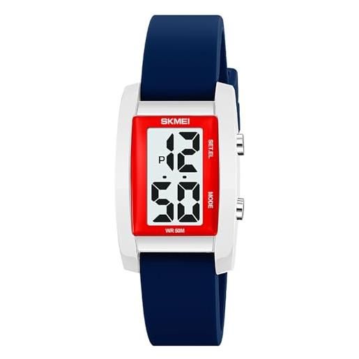 JewelryWe - Orologio da Polso con Teschio Cinturino in Pelle Numeri Romani Regalo per Donna Ragazze