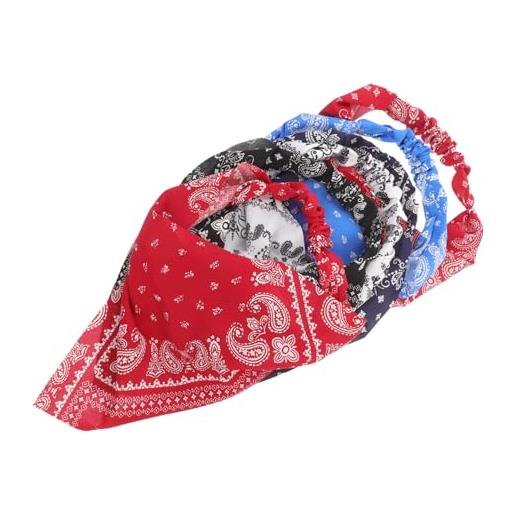 Hemobllo 6pezzi fasce per capelli da donna in chiffon leggero con motivi delicati fascia elastico morbida per capelli lunghi e corti bandana elegante