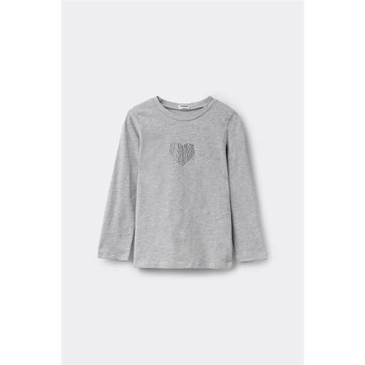 Tezenis maglia manica lunga bimba cotone stampata bambina grigio