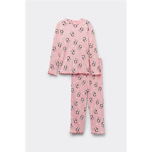 Tezenis pigiama lungo bimba cotone stampa panda bambina rosa
