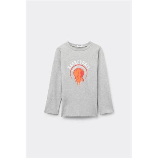 Tezenis maglia manica lunga cotone bimbo con stampa bambino grigio