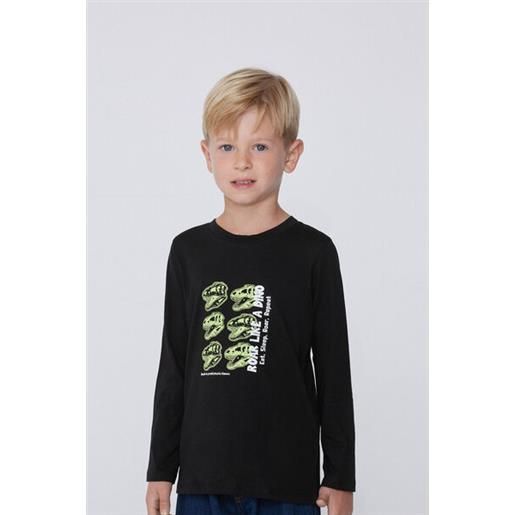 Tezenis maglia manica lunga cotone bimbo con stampa bambino nero