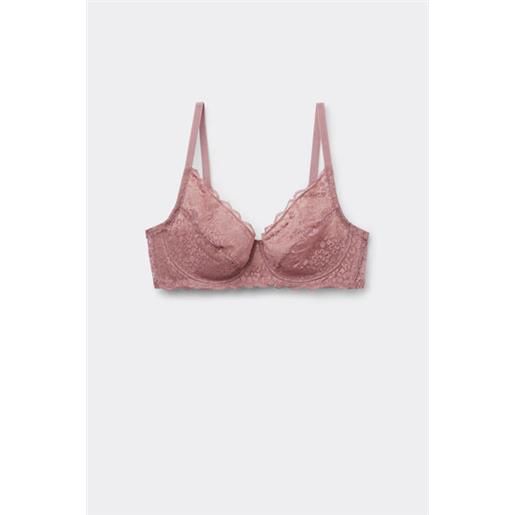 Tezenis reggiseno balconcino non imbottito in pizzo riciclato paris donna rosa