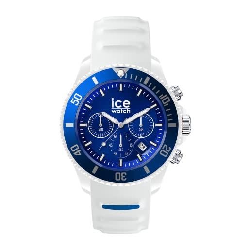 ICE-WATCH - ice chrono white blue - orologio bianco unisex con cinturino in silicone - chrono - 021424 (medium)