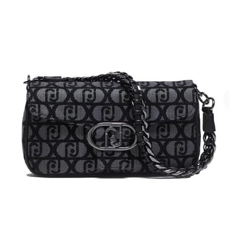 Liu Jo borsetta a spalla jacquard crossbody logata rubino nero nero y9679