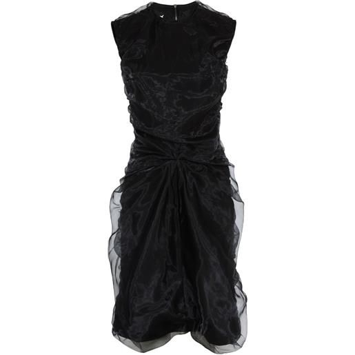 Maison Margiela abito in organza con arricciatura - nero