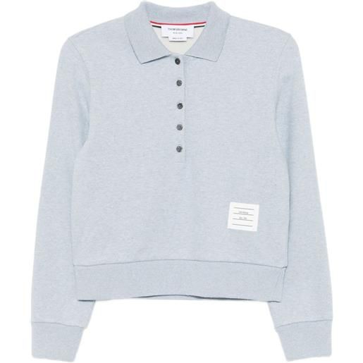 Thom Browne polo con applicazione - blu