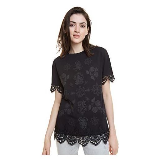 Desigual ts_gante maglietta a maniche corte, nero (negro 2000), x-small donna