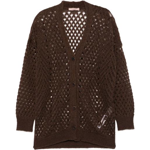 TWINSET cardigan traforato - marrone