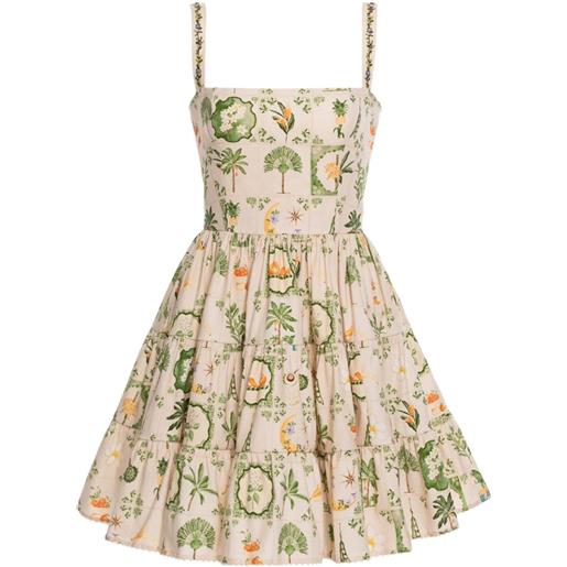 Agua By Agua Bendita lima floral-print mini dress - verde