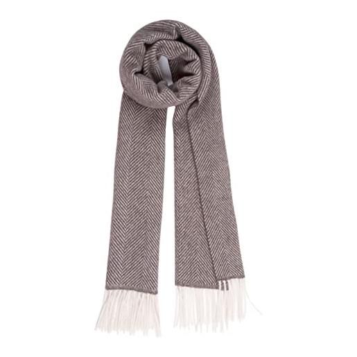 MA.AL.BI 1947 sciarpa pura lana vergine spigata 37x180 cm made in italy, consegnata in busta regalo. (moro)