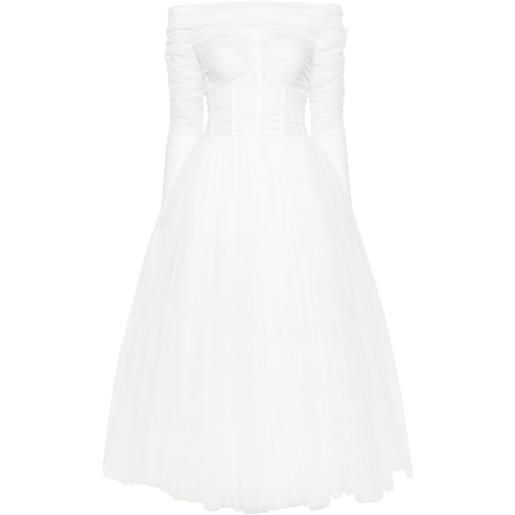 Ana Radu abito midi in tulle - bianco