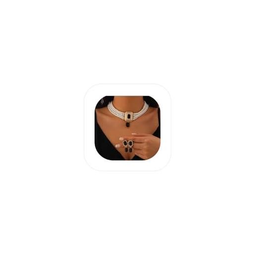 Set Gioielli Donna In Argento 925 Con Perle – Collana Girocollo 45cm E Orecchini A Bottone