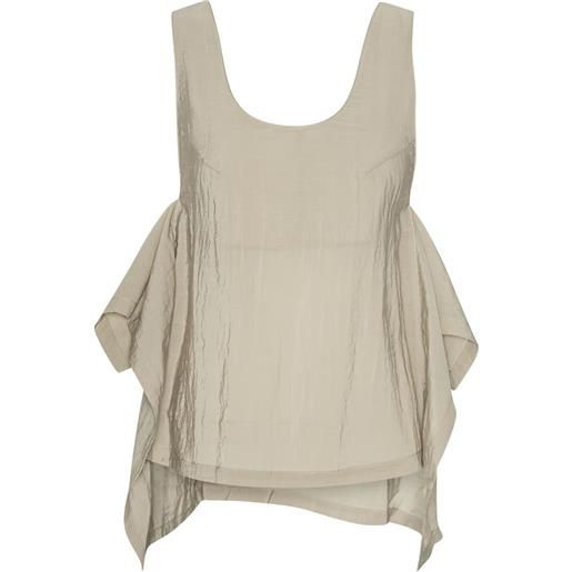 Henrik Vibskov blusa asimmetrica con ruches - toni neutri
