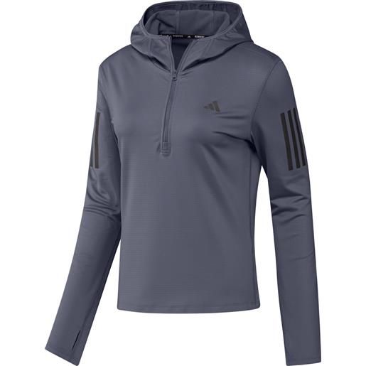 ADIDAS felpa con cappuccio mezzo zip invernale own the run running donna