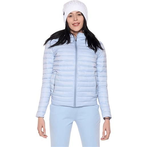 LEONE piumino donna sancrato cappuccio never with 153 blue fog giacca
