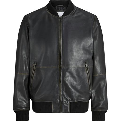 JACK & JONES jjecharge leather bomber sn chocolate brown/wash giacca uomo