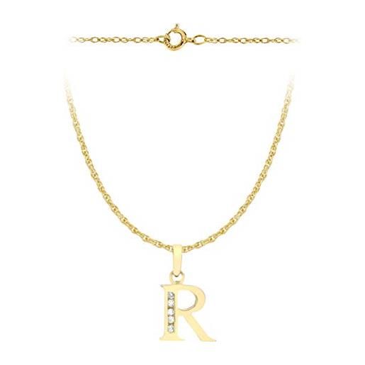 CARISSIMA Anello da Donna in Oro Giallo 9ct con Pendente a Bussola