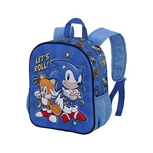 KARACTERMANIA sonic the hedgehog - sega zaino 3d piccolo, 26 x 31 cm, capacità 8.5 l, blu lets roll