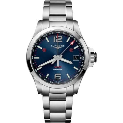 Longines orologio conquest vhp gmt l3.718.4.96.6 blu 41mm uomo Longines