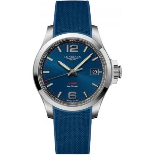 Longines orologio conquest vhp l3.716.4.96.9 blu gomma 41mm uomo Longines