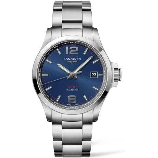 Longines orologio conquest vhp l3.726.4.96.6 blu 43mm uomo Longines