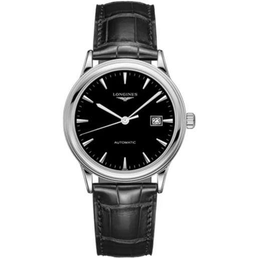 Longines orologio flagship l4.984.4.52.2 auto nero 40mm uomo Longines
