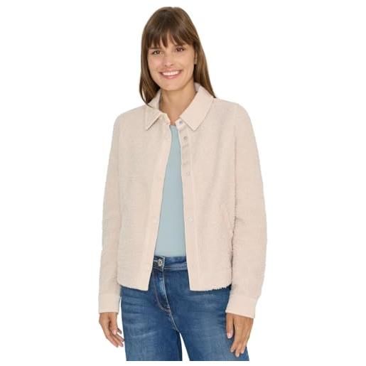 Cecil 2117052 giacca teddy con dettagli in velluto a coste, orsacchiotto vaniglia bianco, xxl donna