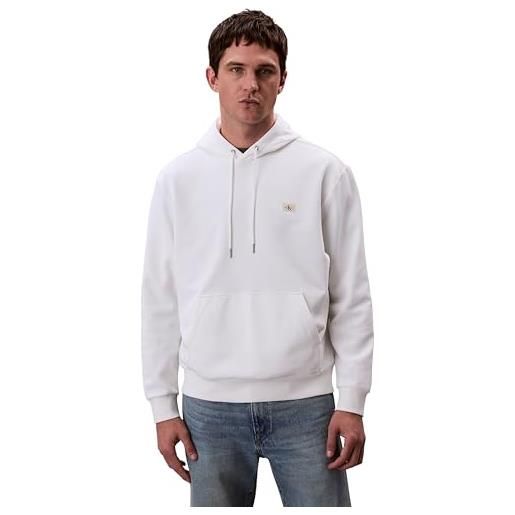 Calvin Klein uomo felpa terry badge con cappuccio, grigio (formal gray), s