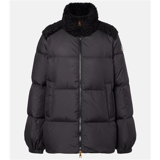 Moncler piumino esnaie con finiture in pile