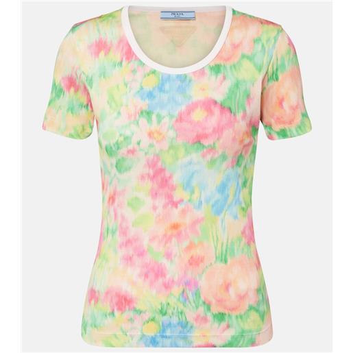 Prada t-shirt in cotone con stampa