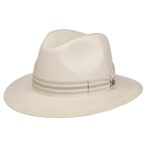 LIERYS cappello panama vancoma traveller uomo - made in ecuador estivo paglia da sole con nastro grosgrain, grosgrain primavera/estate estate - m (56-57 cm) bianco crema